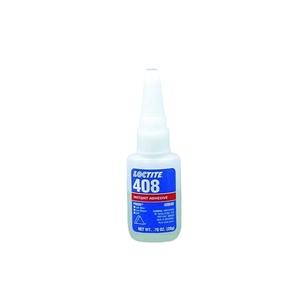 408 Prism Instant Adhesive, Low Odor/Low Bloom, 20 g, Bottle, Clear