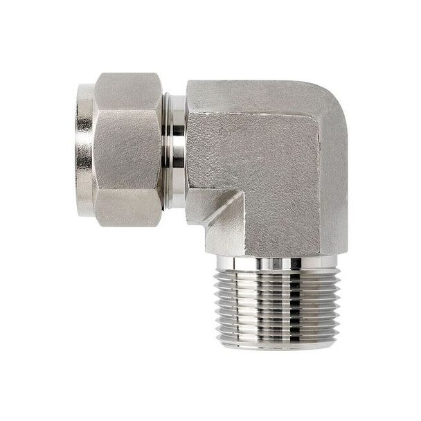 Brennan Industries Elbow, SS, Comp. 1/4 in, MNPT 3/8 in N2501-04-02-SS