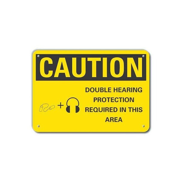 Lyle Caution Sign,10" W,7" H,0.055" Thick, LCU3-0155-NP_10x7 LCU3-0155-NP_10x7