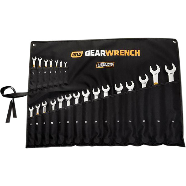 22 Piece 12 Point Metric Hi-Viz Long Pattern Combination Wrench Set 81916H