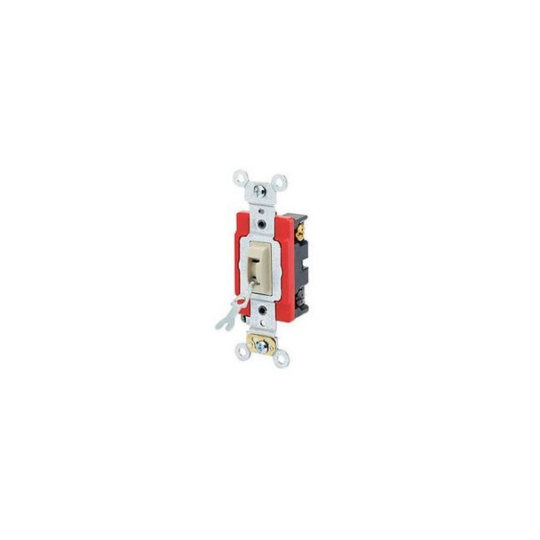 Leviton Wall Switch, 2 hp, Locking, 20 A, Ivory 1224-2IL