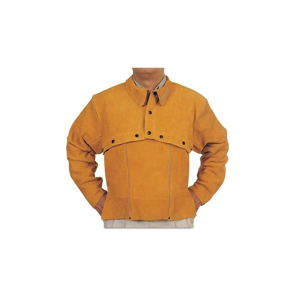Leather Cape Sleeves, Snaps Closure, Medium, Golden Brown