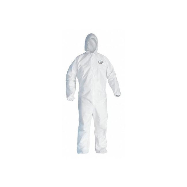 Kleenguard Hooded Disposable Coveralls, 4Xl, White, zipper 41509