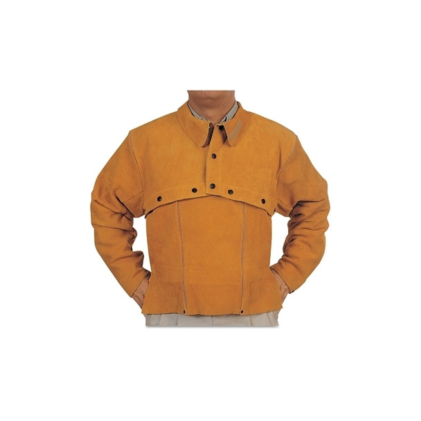 Leather Cape Sleeves, Snaps Closure, Large, Golden Brown