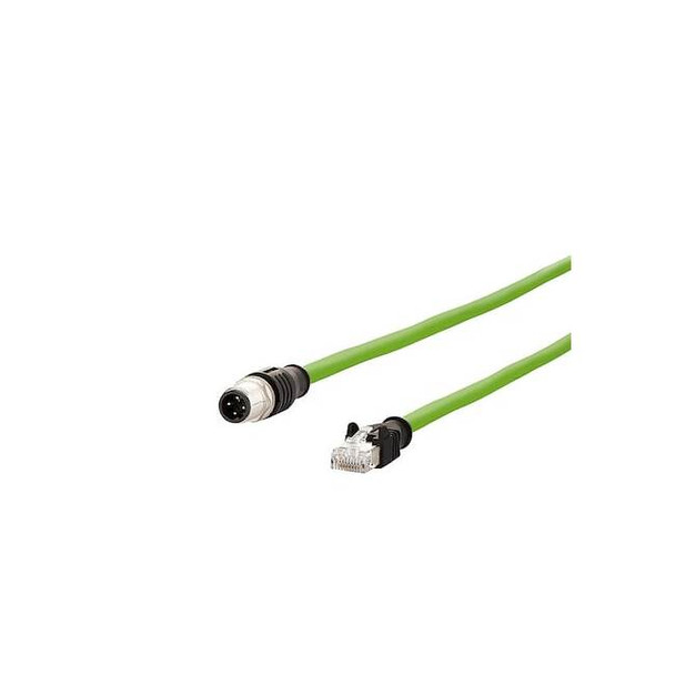 Metz Connect M12 Cable,Male,Green,10 m,100 Mbits 142M1D15100