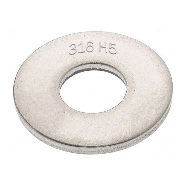Flat Washer, For Screw Size 1/2" ,316 Stainless Steel Plain Finish