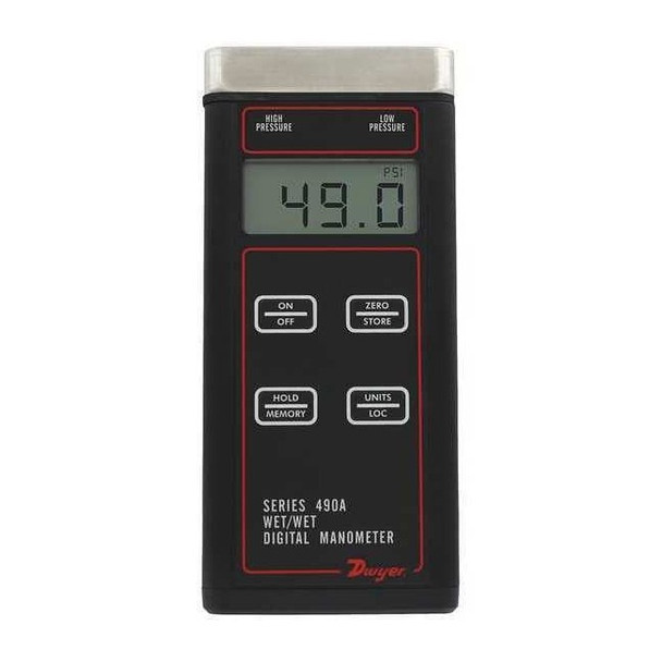 Wet/Wet handheld digital manometer, 0 to 30 psi (0 to 206.9 kPa)