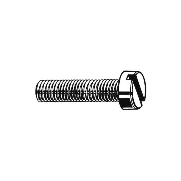 #4-40 x 1-1/4 in Slotted Pan Machine Screw, Plain 18-8 Stainless Steel, 100 PK