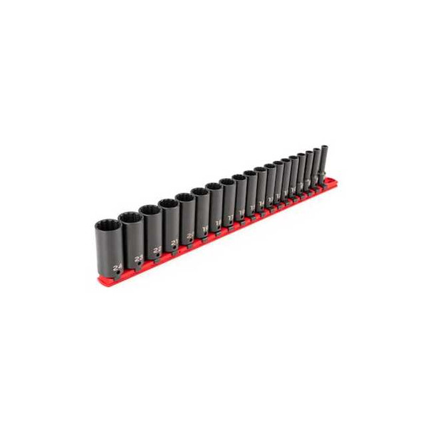 Tekton 3/8 in Drive Impact Socket Set, Metric, 19 pcs SID91115