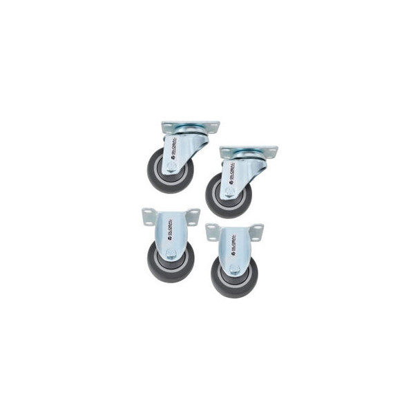 Global Industrial 3"" TPR Rubber Caster Kit For 6-8BU Plastic Bulk Box Truck 2 S