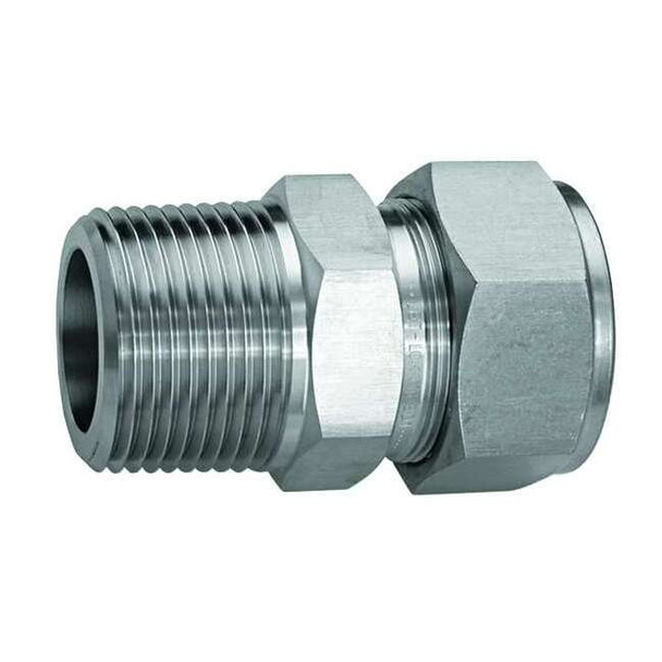 Ham-Let 1/8" x 15/64" LET-LOK x MNPT SS Male Connector 768L-SS-6MM X 1/8