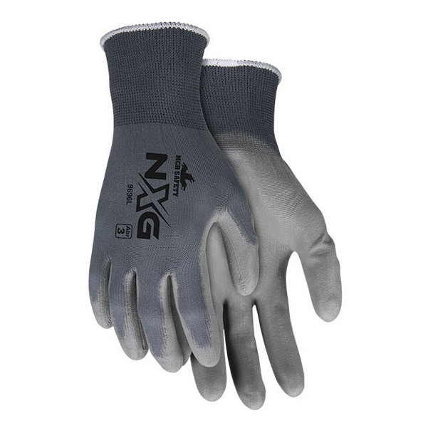MCR Safety® NXG® PU Gloves, Small, Gray, 12/Pair