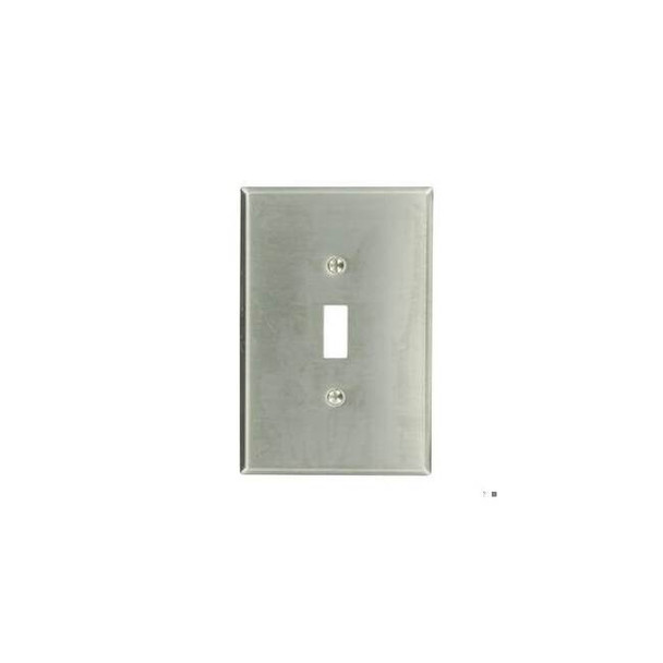 Toggle Switch Wall Plate, Number of Gangs: 1 Stainless Steel, Silver