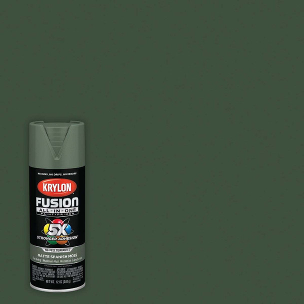 Krylon Fusion All-In One 12 Oz. Matte Spray Paint, Spanish Moss K02796007