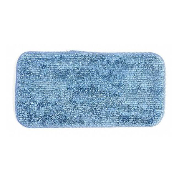 Flat Mop Pad, Hook-and-Loop Connection, Blue, Microfiber, PK12, 2504-SPH-MFP-11B
