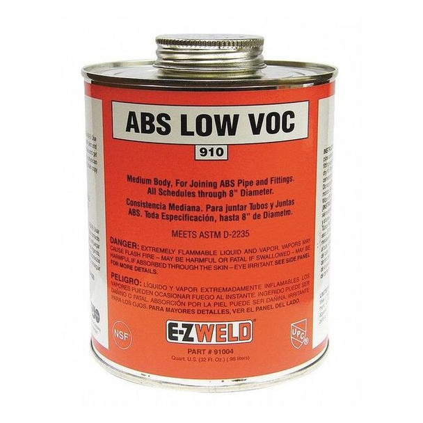 Ez Weld Pipe Cement,32 fl oz,Black EZ21004