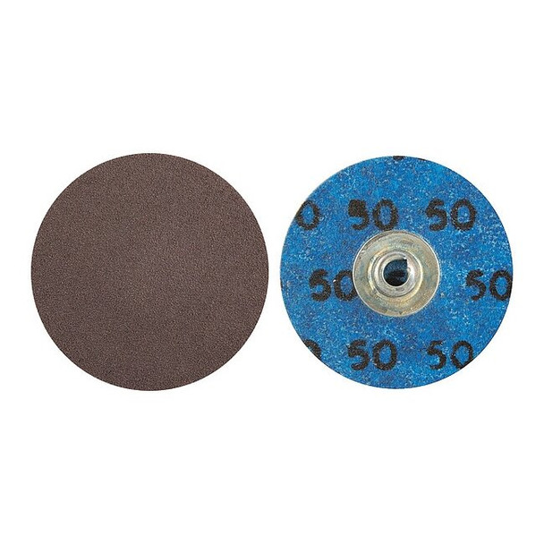 Norton Abrasives Quick Change Disc, AlO, 2in, 50G, TS, PK100 66261138160