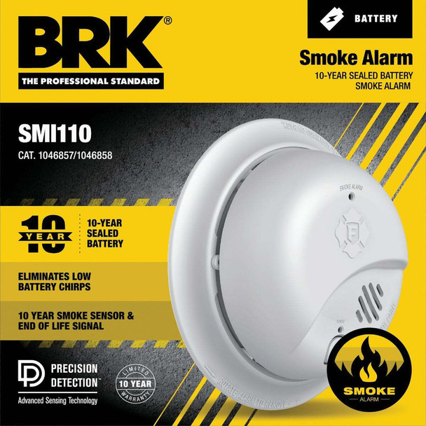BRK SMI110 10-Year Battery Ionization Smoke Alarm 1046858