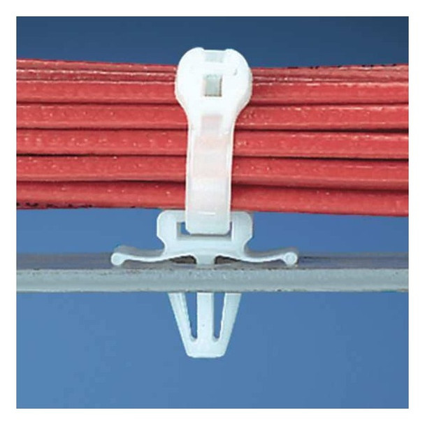 Panduit Cable Tie,Mnt,Wingedpsh Mnt,Nat,PK100 PWMS-H25-C