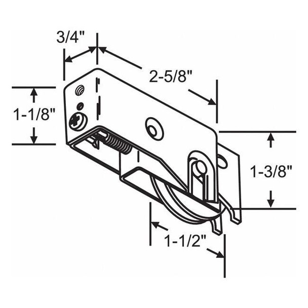 Manufacturer Varies Roller Assembly 3-23/64" L, Steel Plated 9-261