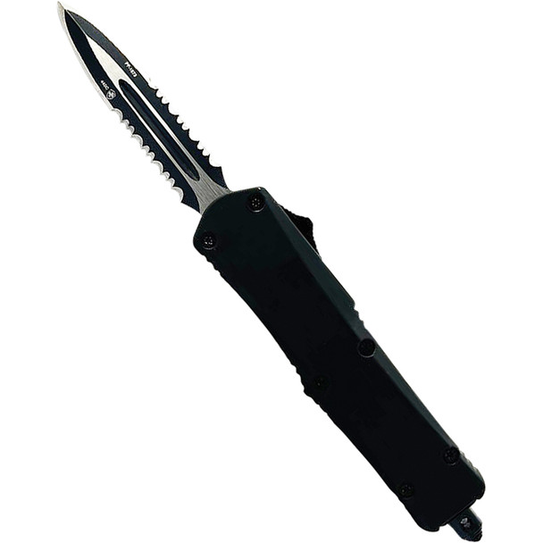 GenII Small Premium Alloy 440C Black Rubber Dagger Serrated 440C Black S-BR-43-1