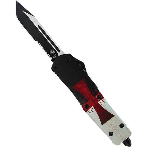 GenII Large Premium Alloy Templar Flag Tanto Serrated 440C Black L-TK-53-1