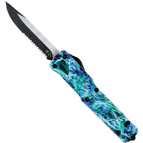 Slim Premium Aluminum Lightweight Mossy Oak Seafoam Drop Serrated Black D2 MA-MOS-62-1