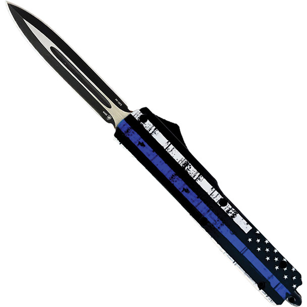 GenII Slim Premium Alloy Back The Blue Dagger 440C Black M-BTB-13-1