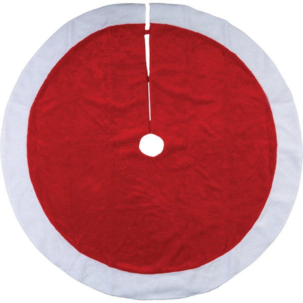 Gerson 48 In. Red Plush Christmas Tree Skirt 2809400DIB