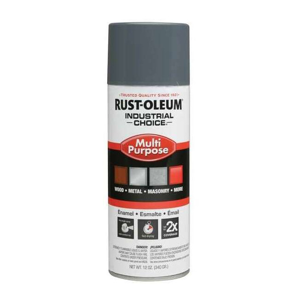 Rust-Oleum Spray Paint, Universal Gray, Gloss, Solvent, 12 oz 1686830V