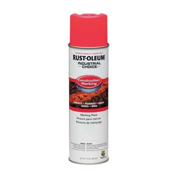 Construction Marking Paint, 17 oz., Fluorescent Pink, Water -Based