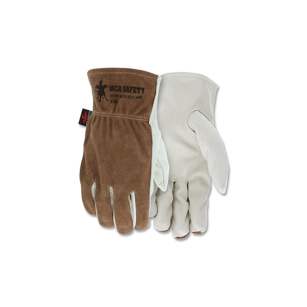 Unlined Drivers Gloves, Cow Grain Leather, X-Large, Keystone Thumb, Beige/Brown