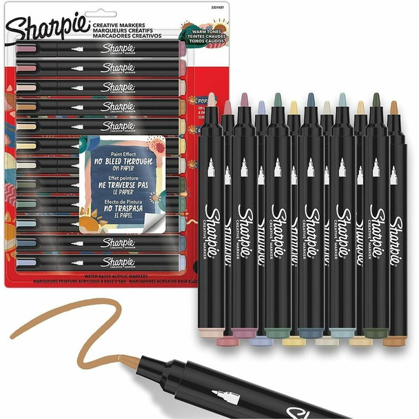 Sharpie Creative Markers - Water Based, Acrylic Based - Multipurpose - 12 / Pack