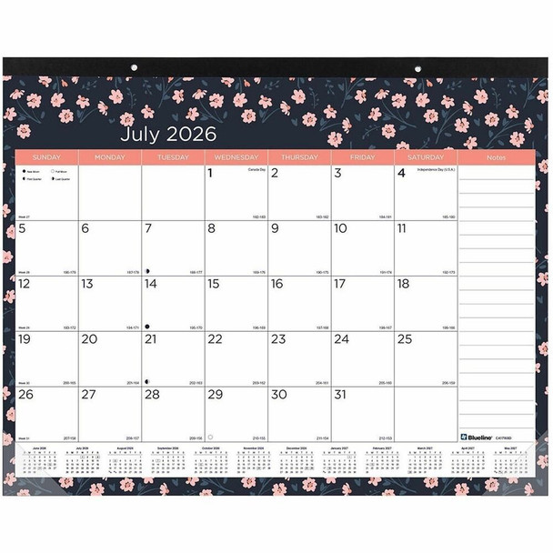 Blueline Floral Calendar CA1716BD