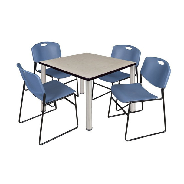 Kee Square Table & Chair Set, Wood, Metal, Polypropylene Top