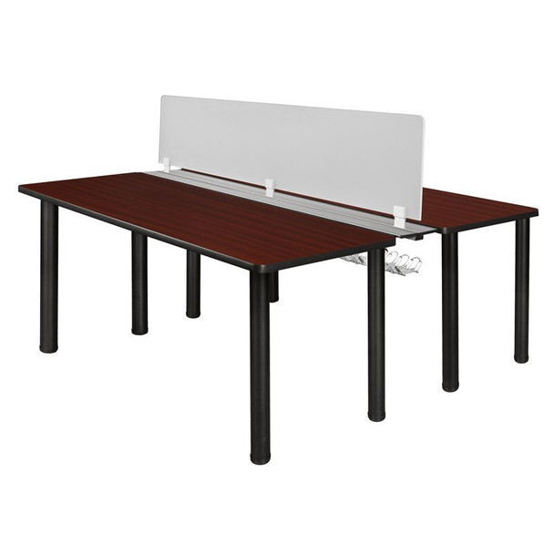 Kee Desking Kee Benching Systems, Black, Mahogany, Wood, Metal MBSPD6024MHBPBK