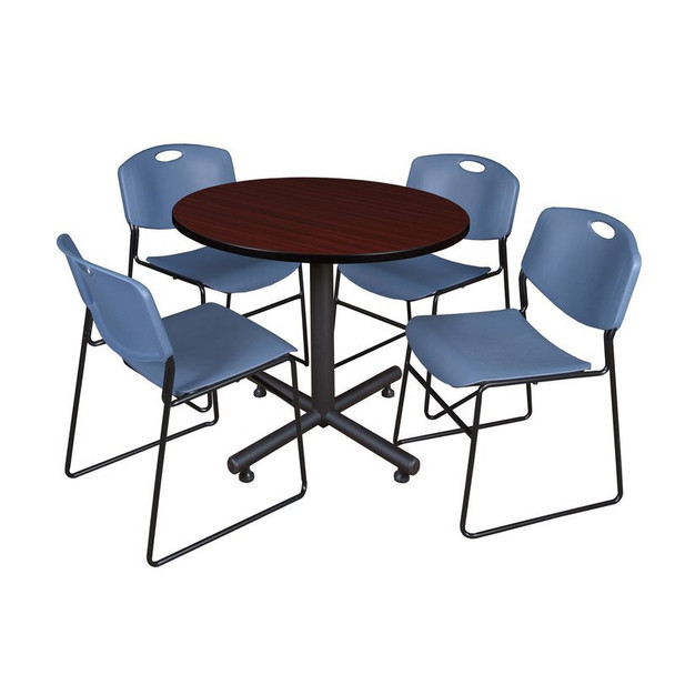 Kobe Kobe Round Table & Chair Set, Wood, Metal, Polypropylene Top TKB36RNDMH44BE
