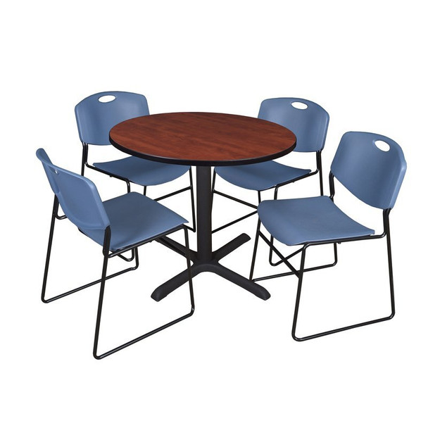 Cain Cain Round Table & Chair Set, Wood, Metal, Polypropylene Top TB42RNDCH44BE