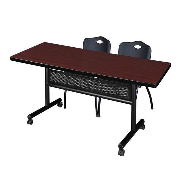Rectangle FlipTop Table, 72" W, 29" H, Laminate Top, Mahogany
