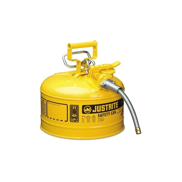 Type II AccuFlow™ Safety Can, Diesel, 2.5 gal, Yellow, Includes 5/8 in OD Flexible Metal Hose