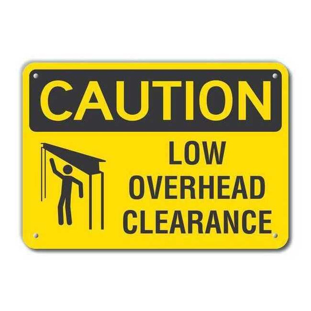 Caution Sign, 10 in Height, 14 in Width, Plastic, Horizontal Rectangle, English