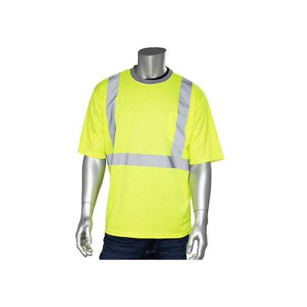 Crew Neck Wicking Polyester T-Shirt, R2, Mesh, Polyester, Lime/Yellow, 2X