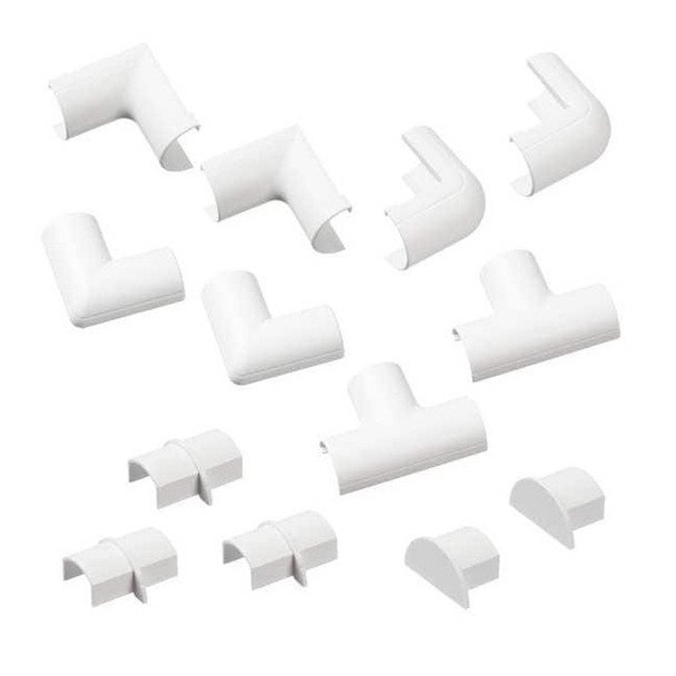 Accessory Multipack, 2 in L, 3/4 in W, 1 Channel, PVC, White