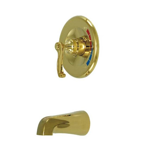 Tub and Shower Faucet, Standard, 2, Wall Mount, Polished Brass