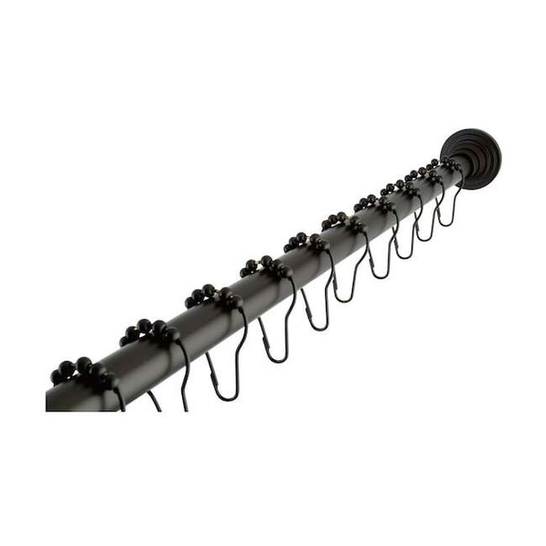 SRK605 60" - 72" Adjustable Shower Curtain Rod with Ring Combo