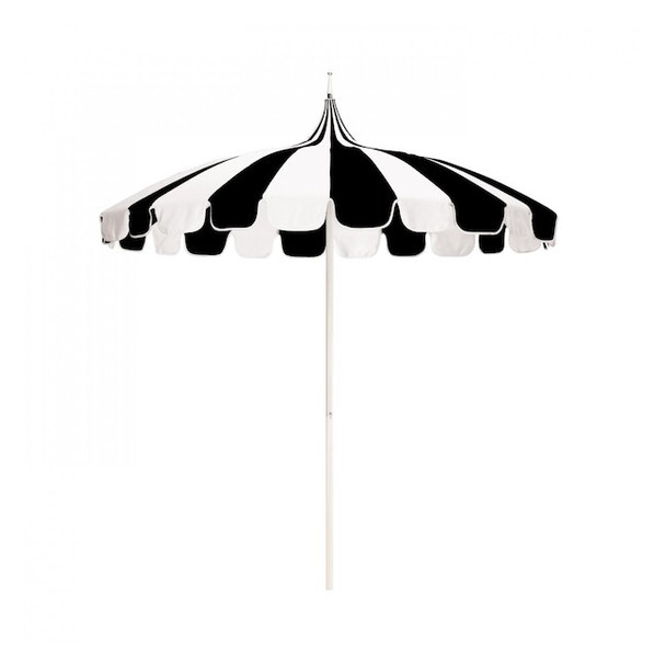 Patio Umbrella, Round, 109.4" H, Pacifica Fabric, Black and Natural