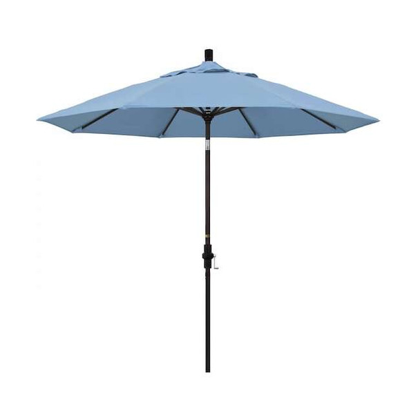 Patio Umbrella, Octagon, 102.38" H, Sunbrella Fabric, Air Blue