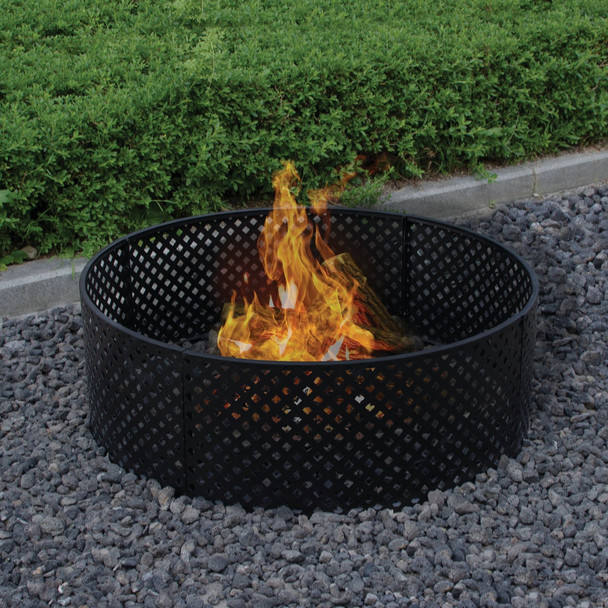 Bond 36 In. Powder Coated Steel Lattice Style Fire Ring 51851