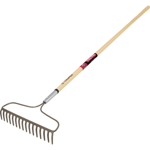 Truper Tru Pro Forged 16.5 In. Steel Bow Garden Rake (16-Tine) R-16AM-X
