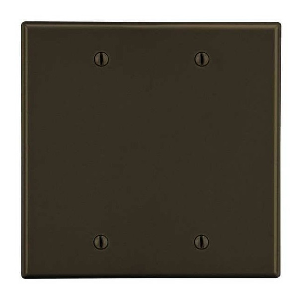 Blank Box Mount Wall Plate, Number of Gangs: 2 Plastic, Satin Finish, Brown